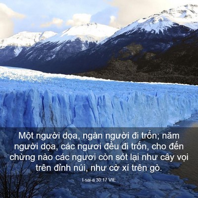 Picture 03 - I-sai-a 30:17 VIE - Một người dọa, ngàn người đi trốn; - Bible Verse Picture