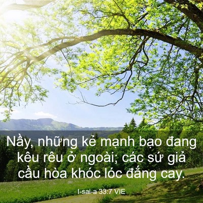 Picture 03 - I-sai-a 33:7 VIE - Nầy, những kẻ mạnh bạo đang kêu rêu - Bible Verse Picture