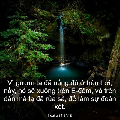Picture 03 - I-sai-a 34:5 VIE - Vì gươm ta đã uống đủ ở trên trời; - Bible Verse Picture