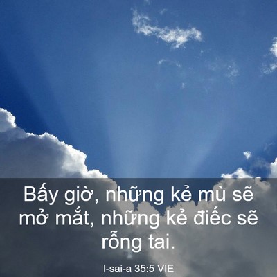 Picture 03 - I-sai-a 35:5 VIE - Bấy giờ, những kẻ mù sẽ mở mắt, - Bible Verse Picture