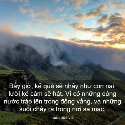 Picture 03 - I-sai-a 35:6 VIE - Bấy giờ, kẻ què sẽ nhảy như con nai, - Bible Verse Picture