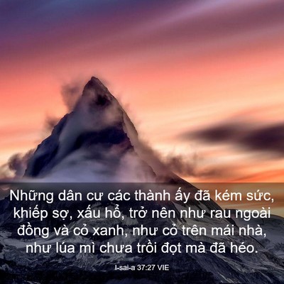 Picture 03 - I-sai-a 37:27 VIE - Những dân cư các thành ấy đã kém - Bible Verse Picture
