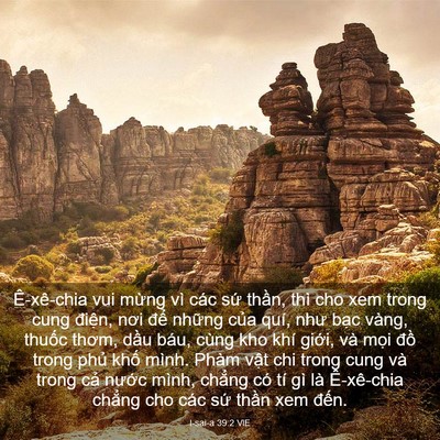 Picture 03 - I-sai-a 39:2 VIE - Ê-xê-chia vui mừng vì các sứ thần, thì - Bible Verse Picture