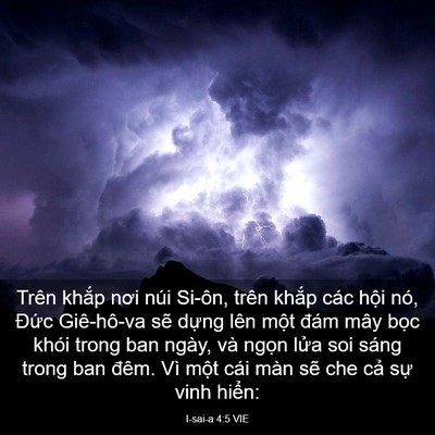 Picture 03 - I-sai-a 4:5 VIE - Trên khắp nơi núi Si-ôn, trên khắp các - Bible Verse Picture