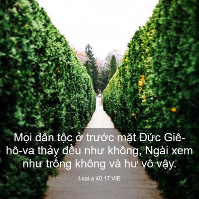 Picture 03 - I-sai-a 40:17 VIE - Mọi dân tộc ở trước mặt Đức - Bible Verse Picture