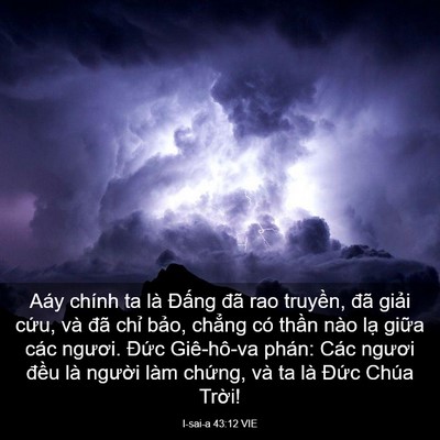Picture 03 - I-sai-a 43:12 VIE - Aáy chính ta là Đấng đã rao truyền, - Bible Verse Picture