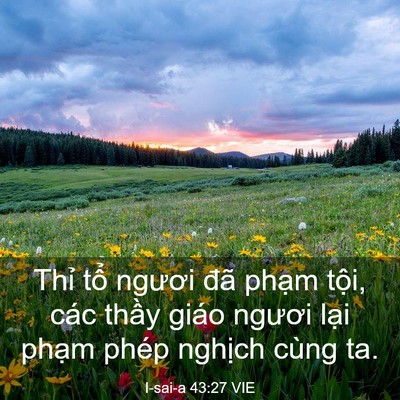 Picture 03 - I-sai-a 43:27 VIE - Thỉ tổ ngươi đã phạm tội, các thầy - Bible Verse Picture