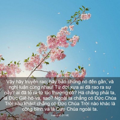 Picture 03 - I-sai-a 45:21 VIE - Vậy hãy truyền rao; hãy bảo chúng nó - Bible Verse Picture
