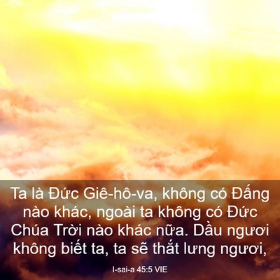 Picture 03 - I-sai-a 45:5 VIE - Ta là Đức Giê-hô-va, không có Đấng - Bible Verse Picture