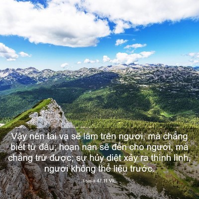 Picture 03 - I-sai-a 47:11 VIE - Vậy nên tai vạ sẽ lâm trên ngươi, mà - Bible Verse Picture