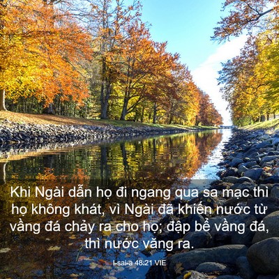 Picture 03 - I-sai-a 48:21 VIE - Khi Ngài dẫn họ đi ngang qua sa mạc thì - Bible Verse Picture