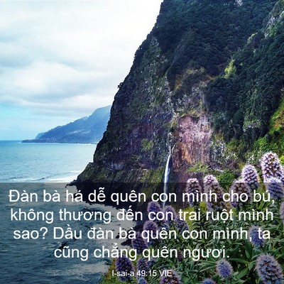 Picture 03 - I-sai-a 49:15 VIE - Đàn bà há dễ quên con mình cho bú, - Bible Verse Picture