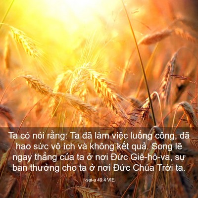 Picture 03 - I-sai-a 49:4 VIE - Ta có nói rằng: Ta đã làm việc luống - Bible Verse Picture