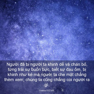 Picture 03 - I-sai-a 53:3 VIE - Người đã bị người ta khinh dể và - Bible Verse Picture