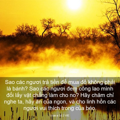 Picture 03 - I-sai-a 55:2 VIE - Sao các ngươi trả tiền để mua đồ - Bible Verse Picture