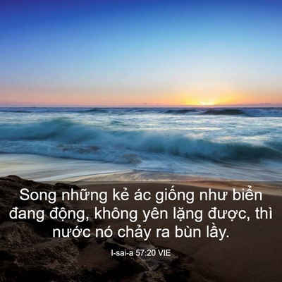 Picture 03 - I-sai-a 57:20 VIE - Song những kẻ ác giống như biển đang - Bible Verse Picture