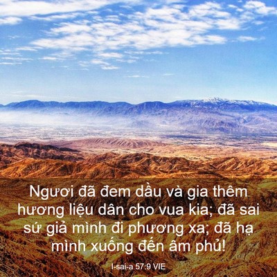 Picture 03 - I-sai-a 57:9 VIE - Ngươi đã đem dầu và gia thêm hương - Bible Verse Picture