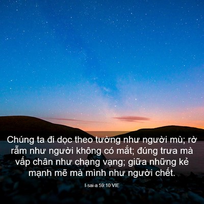 Picture 03 - I-sai-a 59:10 VIE - Chúng ta đi dọc theo tường như người - Bible Verse Picture
