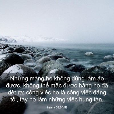 Picture 03 - I-sai-a 59:6 VIE - Những màng họ không dùng làm áo - Bible Verse Picture