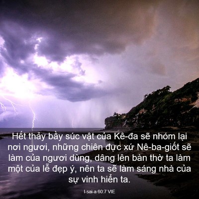 Picture 03 - I-sai-a 60:7 VIE - Hết thảy bầy súc vật của Kê-đa sẽ - Bible Verse Picture