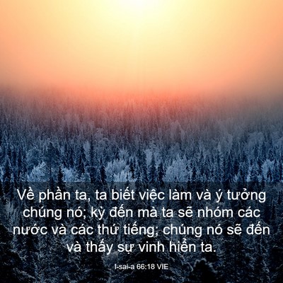 Picture 03 - I-sai-a 66:18 VIE - Về phần ta, ta biết việc làm và ý - Bible Verse Picture