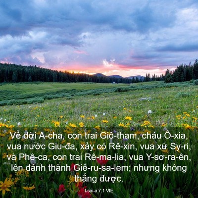 Picture 03 - I-sai-a 7:1 VIE - Về đời A-cha, con trai Giô-tham, cháu - Bible Verse Picture