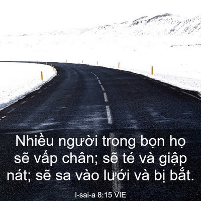 Picture 03 - I-sai-a 8:15 VIE - Nhiều người trong bọn họ sẽ vấp - Bible Verse Picture