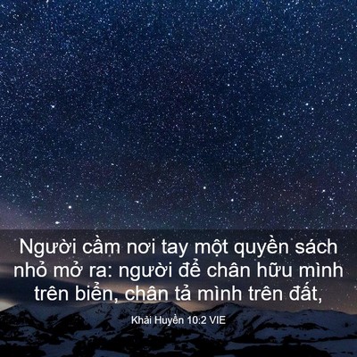 Picture 03 - Khải Huyền 10:2 VIE - Người cầm nơi tay một quyền sách nhỏ - Bible Verse Picture