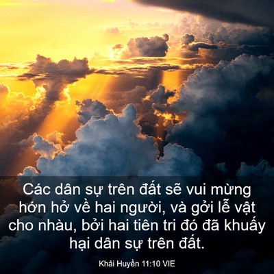 Picture 03 - Khải Huyền 11:10 VIE - Các dân sự trên đất sẽ vui mừng hớn - Bible Verse Picture