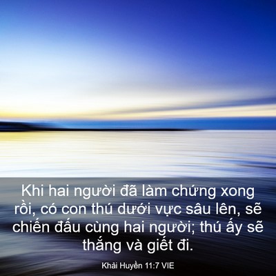 Picture 03 - Khải Huyền 11:7 VIE - Khi hai người đã làm chứng xong rồi, - Bible Verse Picture