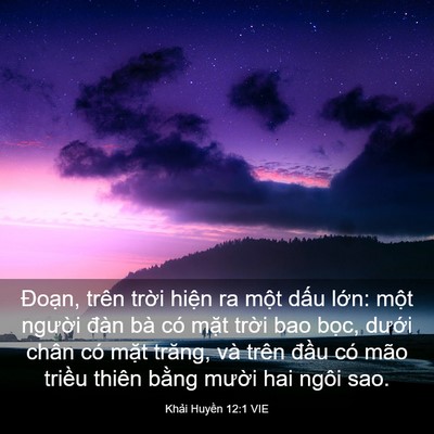 Picture 03 - Khải Huyền 12:1 VIE - Đoạn, trên trời hiện ra một dấu - Bible Verse Picture