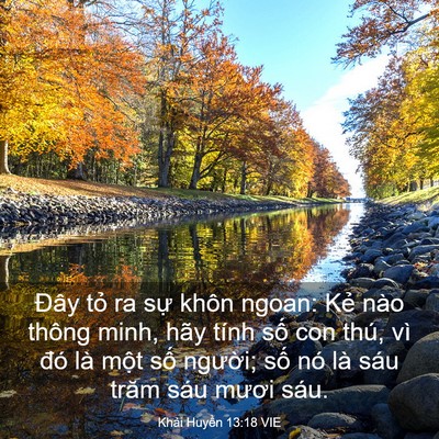 Picture 03 - Khải Huyền 13:18 VIE - Đây tỏ ra sự khôn ngoan: Kẻ nào thông - Bible Verse Picture