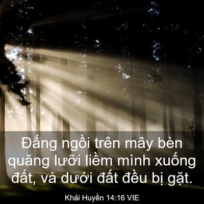 Picture 03 - Khải Huyền 14:16 VIE - Đấng ngồi trên mây bèn quăng lưỡi - Bible Verse Picture
