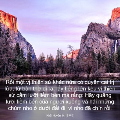Picture 03 - Khải Huyền 14:18 VIE - Rồi một vị thiên sứ khác nữa có - Bible Verse Picture
