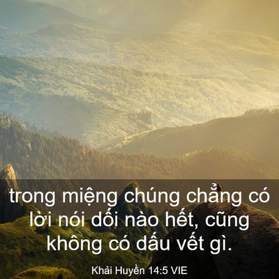 Picture 03 - Khải Huyền 14:5 VIE - trong miệng chúng chẳng có lời nói dối - Bible Verse Picture