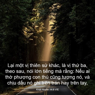 Picture 03 - Khải Huyền 14:9 VIE - Lại một vị thiên sứ khác, là vị - Bible Verse Picture