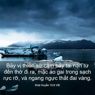 Picture 03 - Khải Huyền 15:6 VIE - Bảy vị thiên sứ cầm bảy tai nạn từ - Bible Verse Picture