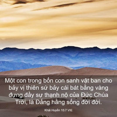 Picture 03 - Khải Huyền 15:7 VIE - Một con trong bốn con sanh vật ban cho - Bible Verse Picture