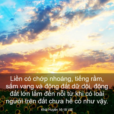 Picture 03 - Khải Huyền 16:18 VIE - Liền có chớp nhoáng, tiếng rầm, sấm - Bible Verse Picture