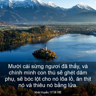 Picture 03 - Khải Huyền 17:16 VIE - Mười cái sừng ngươi đã thấy, và - Bible Verse Picture