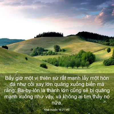 Picture 03 - Khải Huyền 18:21 VIE - Bấy giờ một vị thiên sứ rất mạnh - Bible Verse Picture
