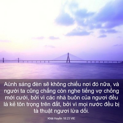 Picture 03 - Khải Huyền 18:23 VIE - Aùnh sáng đèn sẽ không chiếu nơi đó - Bible Verse Picture