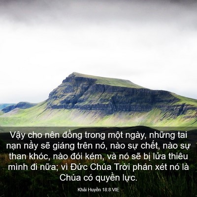 Picture 03 - Khải Huyền 18:8 VIE - Vậy cho nên đồng trong một ngày, những - Bible Verse Picture