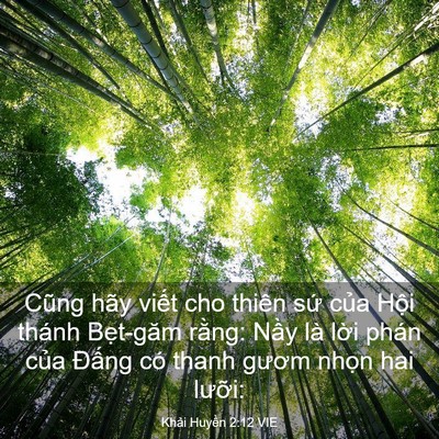Picture 03 - Khải Huyền 2:12 VIE - Cũng hãy viết cho thiên sứ của Hội - Bible Verse Picture