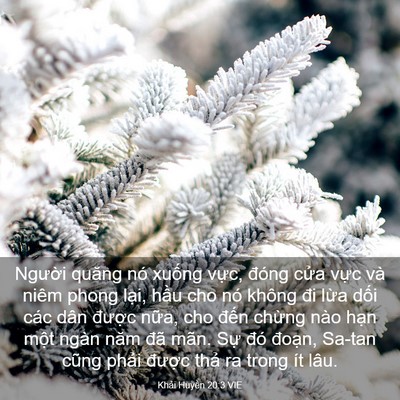 Picture 03 - Khải Huyền 20:3 VIE - Người quăng nó xuống vực, đóng cửa - Bible Verse Picture