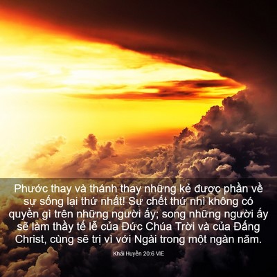 Picture 03 - Khải Huyền 20:6 VIE - Phước thay và thánh thay những kẻ - Bible Verse Picture