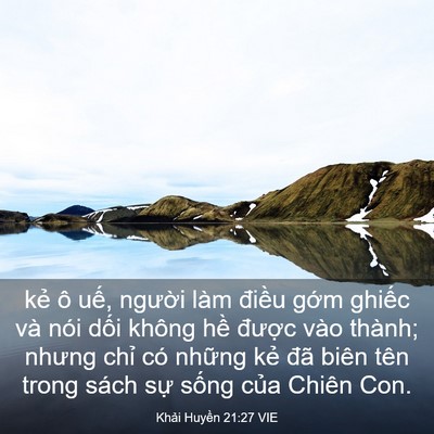 Picture 03 - Khải Huyền 21:27 VIE - kẻ ô uế, người làm điều gớm ghiếc - Bible Verse Picture