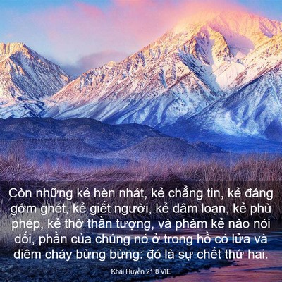 Picture 03 - Khải Huyền 21:8 VIE - Còn những kẻ hèn nhát, kẻ chẳng tin, - Bible Verse Picture