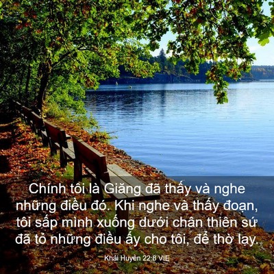 Picture 03 - Khải Huyền 22:8 VIE - Chính tôi là Giăng đã thấy và nghe - Bible Verse Picture