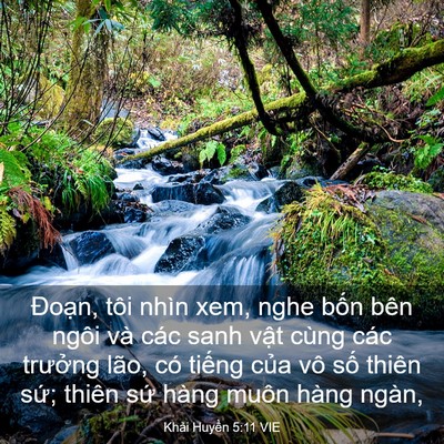 Picture 03 - Khải Huyền 5:11 VIE - Đoạn, tôi nhìn xem, nghe bốn bên ngôi - Bible Verse Picture